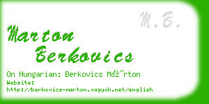 marton berkovics business card